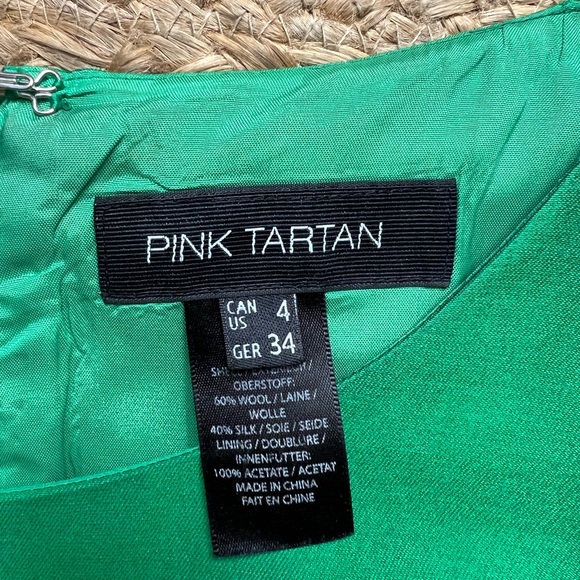 Pink Tartan Emerald Green Cocktail Dress - Picture 3 of 6